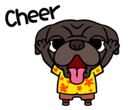 Holiday of Black pug bibi sticker #2935734