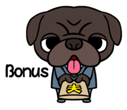 Holiday of Black pug bibi sticker #2935735