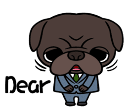 Holiday of Black pug bibi sticker #2935736