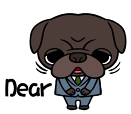 Holiday of Black pug bibi sticker #2935736