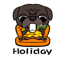 Holiday of Black pug bibi sticker #2935739