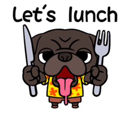 Holiday of Black pug bibi sticker #2935740