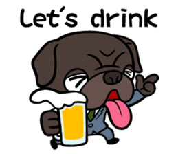 Holiday of Black pug bibi sticker #2935741