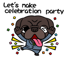 Holiday of Black pug bibi sticker #2935742