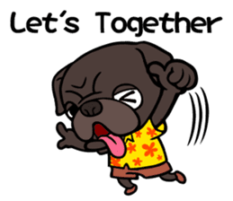 Holiday of Black pug bibi sticker #2935743