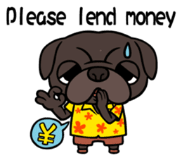 Holiday of Black pug bibi sticker #2935744