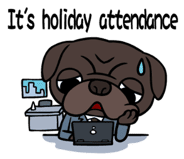 Holiday of Black pug bibi sticker #2935746