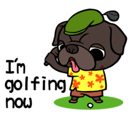 Holiday of Black pug bibi sticker #2935747