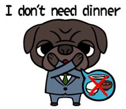 Holiday of Black pug bibi sticker #2935748