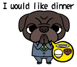 Holiday of Black pug bibi sticker #2935749