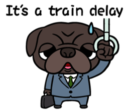 Holiday of Black pug bibi sticker #2935752