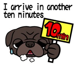 Holiday of Black pug bibi sticker #2935754