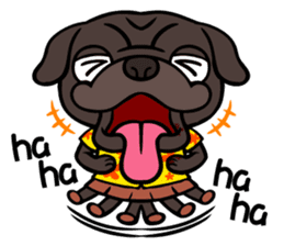 Holiday of Black pug bibi sticker #2935759
