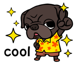 Holiday of Black pug bibi sticker #2935761