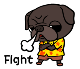 Holiday of Black pug bibi sticker #2935762