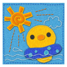 Felt and denim sticker #2940948