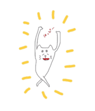 white cat with yellow chick sticker #2941483