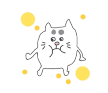 white cat with yellow chick sticker #2941511