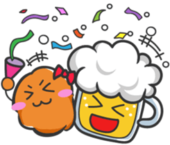 Mr. Beer & Miss.Chicken filet sticker #2942121