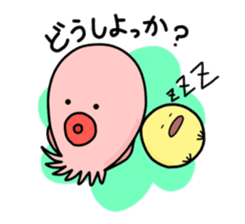 Octopuses with funny friends sticker #2945603