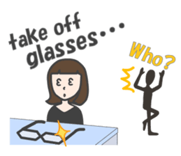 glasses woman Fumi  (English version) sticker #2952925