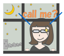 glasses woman Fumi  (English version) sticker #2952926