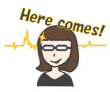 glasses woman Fumi  (English version) sticker #2952934