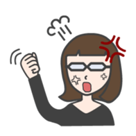 glasses woman Fumi  (English version) sticker #2952939