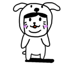 Cat who wanted to be a dog sticker #2959347