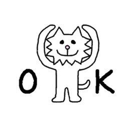 White cat MOSA sticker #2963396
