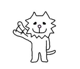 White cat MOSA sticker #2963417