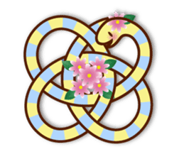 Knotted snakes sticker #2964226