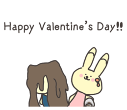 Valentine's Day cat and rabbit sticker #2964474