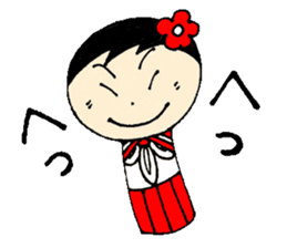 wooden doll female high school student sticker #2966997