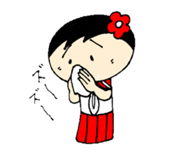 wooden doll female high school student sticker #2966999