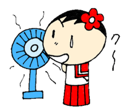 wooden doll female high school student sticker #2967012