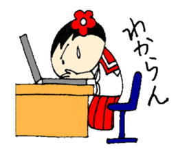 wooden doll female high school student sticker #2967029