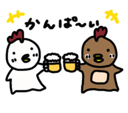 Fun chicken and chick sticker #2967541