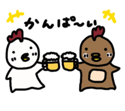 Fun chicken and chick sticker #2967541