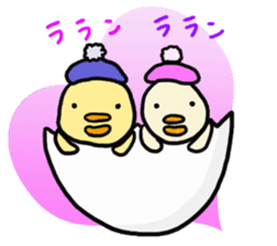 Fun chicken and chick sticker #2967548