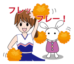 Moe-chan and her stuffed rabbit sticker #2967676