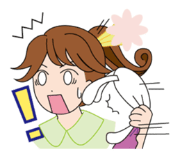 Moe-chan and her stuffed rabbit sticker #2967679