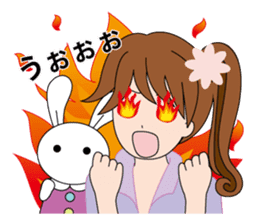 Moe-chan and her stuffed rabbit sticker #2967686