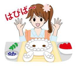 Moe-chan and her stuffed rabbit sticker #2967710