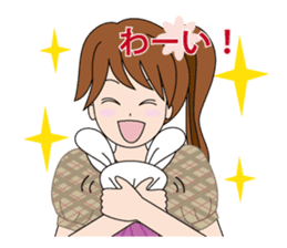 Moe-chan and her stuffed rabbit sticker #2967711