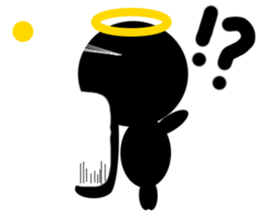 black mini angel sticker #2970236