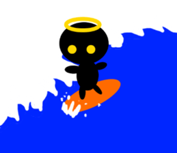 black mini angel sticker #2970241