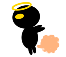 black mini angel sticker #2970242