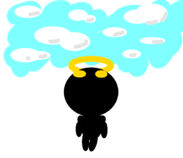 black mini angel sticker #2970244