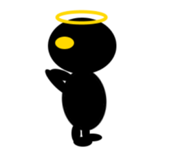 black mini angel sticker #2970245